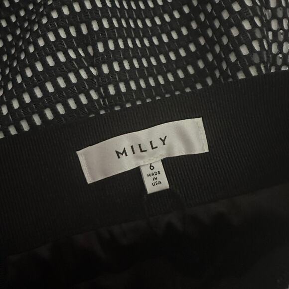 NEW Milly Women's Black White Mini Polka Dot Patterned Pencil Skirt Size 6 - Picture 7 of 11